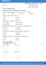 Đề số 1 - Đề kiểm tra giữa học kì 2 - Toán lớp 5